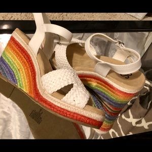Rainbow espadrilles size 8